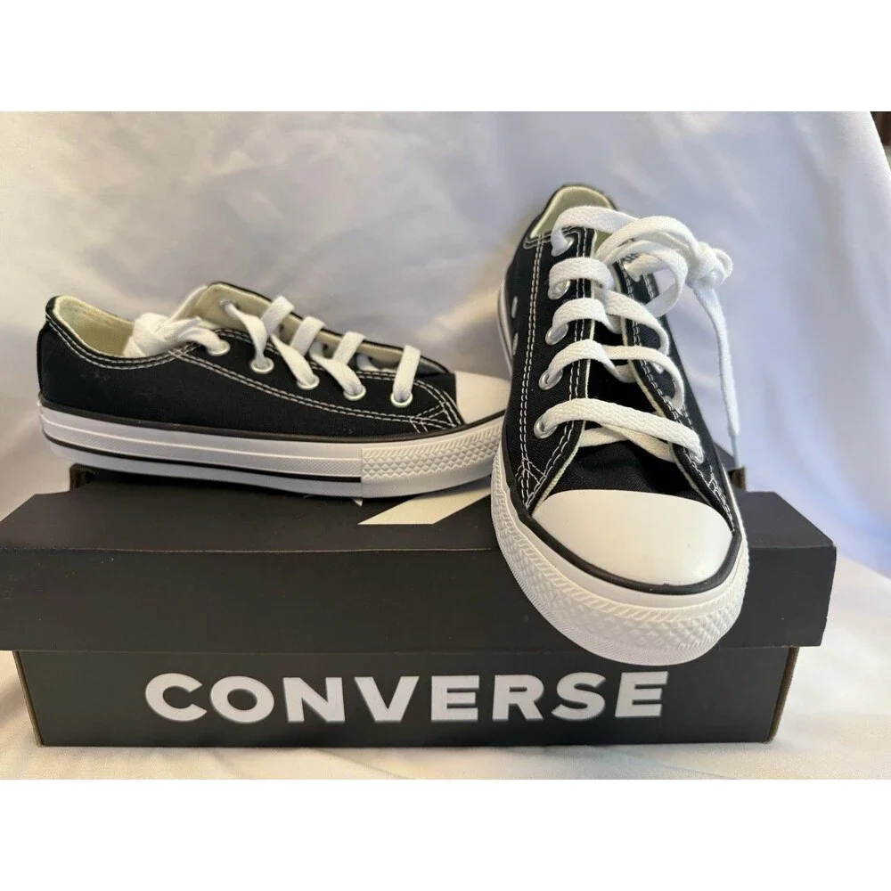Kids Converse Chuck Taylor All Star OX Black & White Sneaker Lace Up New